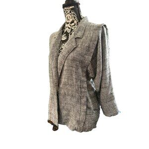 Vintage Laurie Lee 80’s Grey & Black Lightweight‎ Blazer One Button Preppy